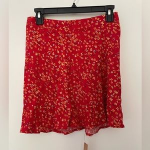 Reformation Flounce Skirt Baila Red 6